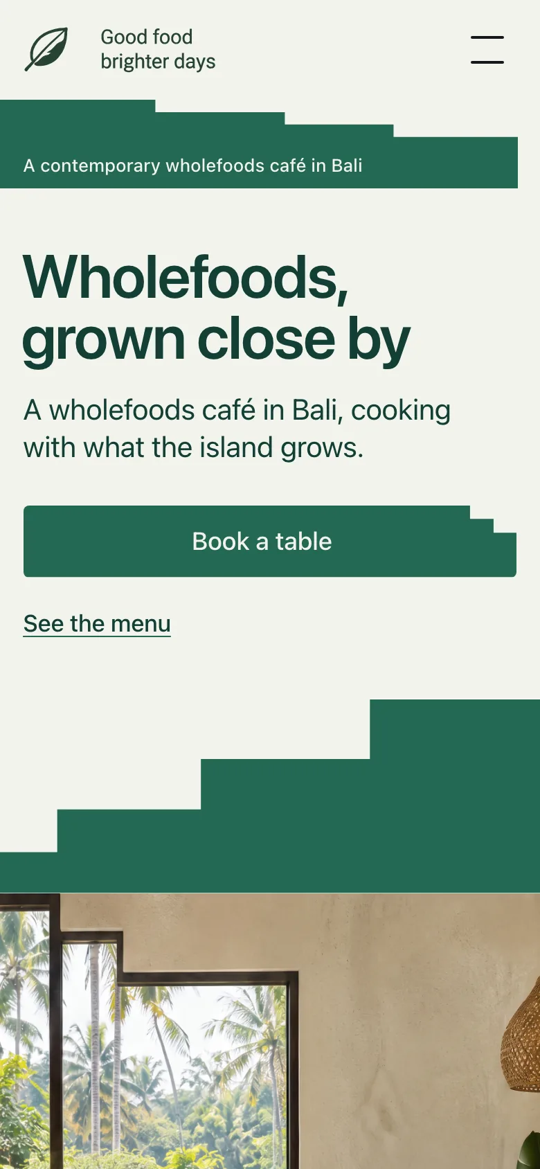 Wholefoods Café homepage on a phone